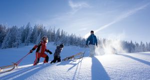 Lustige Rodelpartie für die ganze Familie